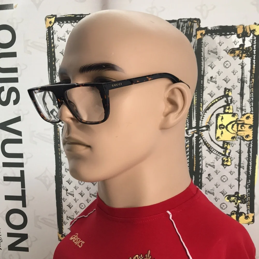 New Authentic Gucci Tortoiseshell Square Glasses GG1040o 002